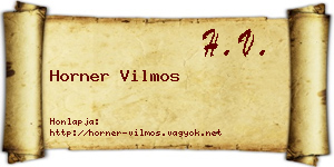 Horner Vilmos névjegykártya