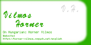 vilmos horner business card